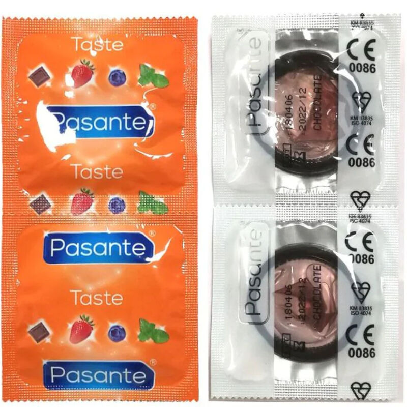 PASANTE - TEMPTATION CHOCOLATE FLAVOR CONDOMS BAG 144 UNITS