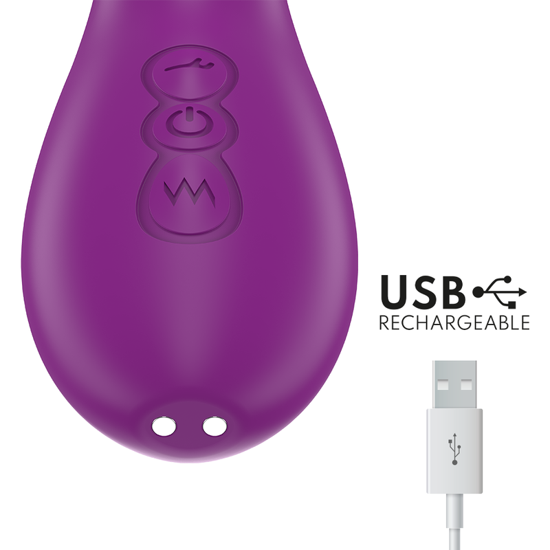 INTENSE - ATENEO RECHARGEABLE MULTIFUNCTION VIBRATOR 7 VIBRATIONS WITH OSCILLATING TONGUE AND SUCKING PURPLE