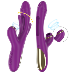 INTENSE - ATENEO RECHARGEABLE MULTIFUNCTION VIBRATOR 7 VIBRATIONS WITH OSCILLATING TONGUE AND SUCKING PURPLE