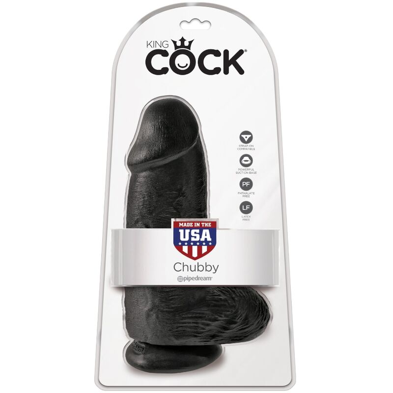 KING COCK - REALISTIC CHUBBY PENIS 23 CM BLACK