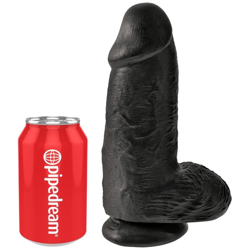 KING COCK - PENE REGORDO REALISTA 23 CM NEGRO