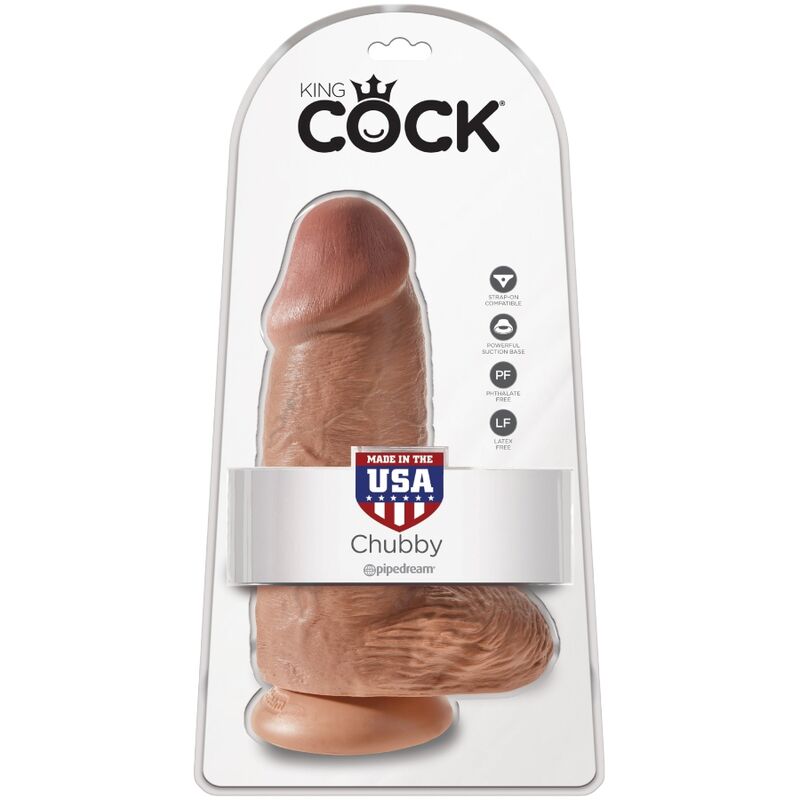 KING COCK - REALISTIC CHUBBY PENIS 23 CM CARAMEL