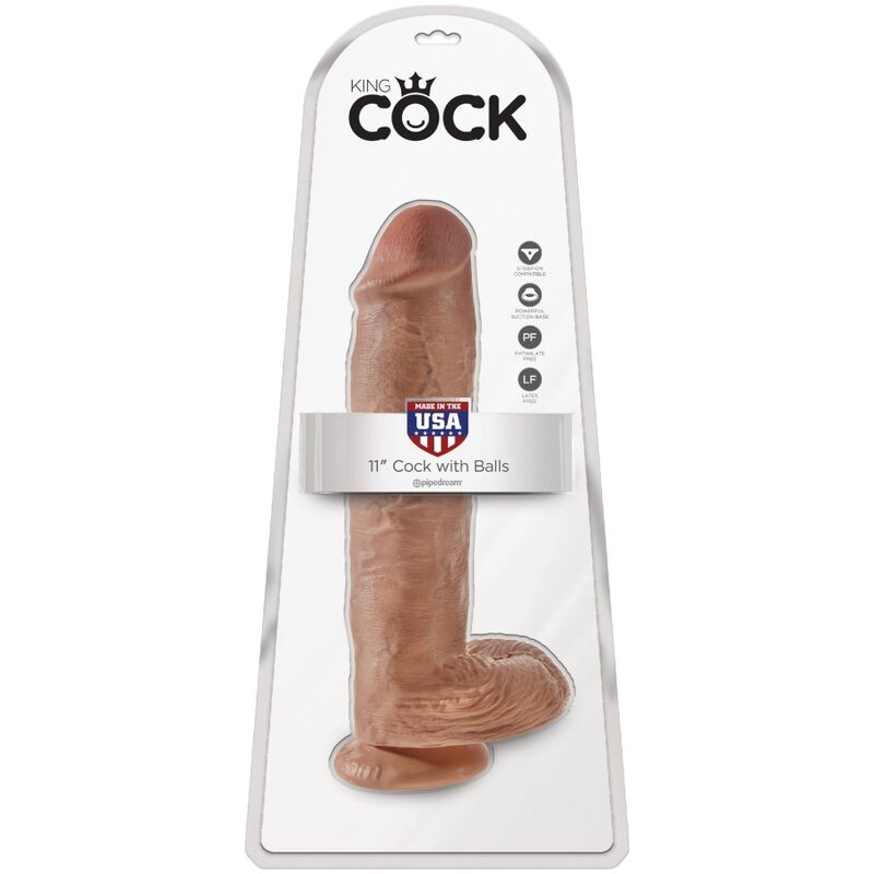 KING COCK - PENE REALISTA CON BOLAS 22,6 CM CARAMELO