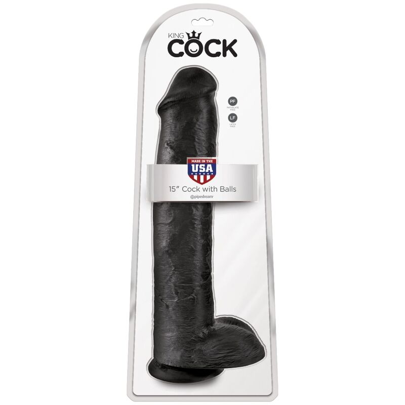 KING COCK - REALISTIC PENIS WITH BALLS 34.2 CM BLACK