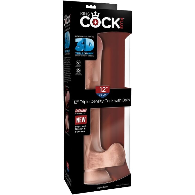 KING COCK - REALISTIC PENIS WITH 3D BALLS 24.8 CM LIGHTWEIGHT