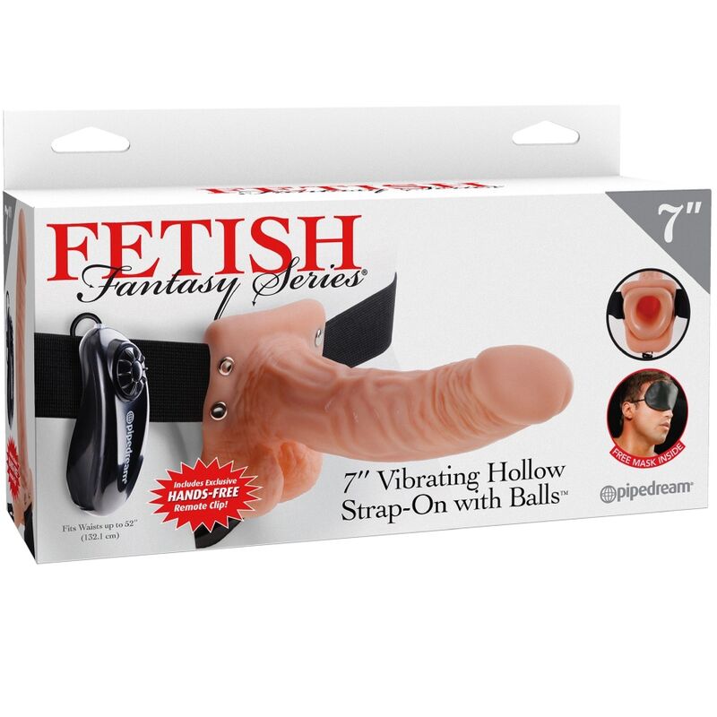 FETISH FANTASY SERIES - ARNÉS AJUSTABLE CONTROL REMOTO PENE REALISTA CON TESTICULOS 7 CM