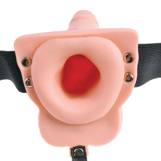 FETISH FANTASY SERIES - HARNAIS RÉGLABLE TÉLÉCOMMANDE PÉNIS RÉALISTE AVEC TESTICULES RECHARGEABLES ET VIBRATEUR 15 CM