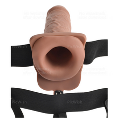 FETISH FANTASY SERIES - ARNÉS PARA PENE REALISTA AJUSTABLE CON BOLAS RECARGABLES Y VIBRADOR DE 7 CM