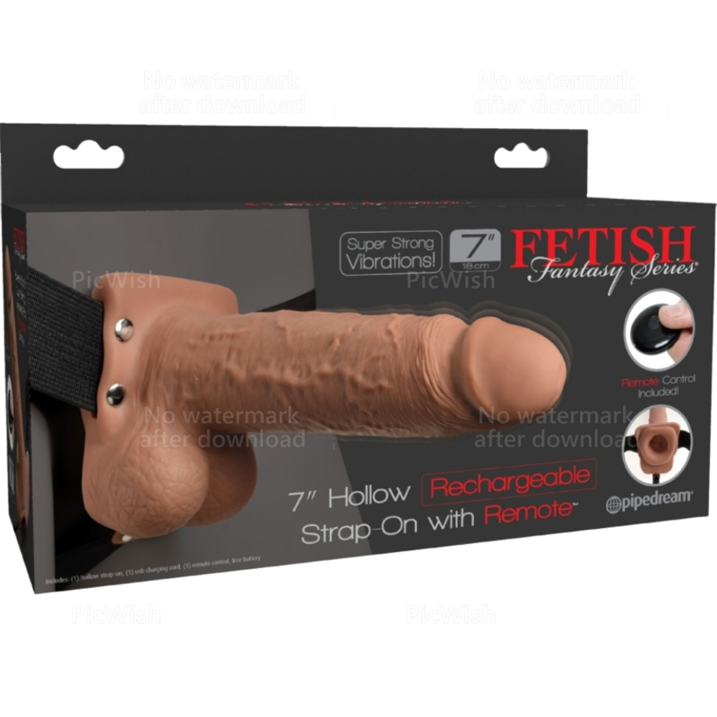 FETISH FANTASY SERIES - ARNÉS PARA PENE REALISTA AJUSTABLE CON BOLAS RECARGABLES Y VIBRADOR DE 7 CM