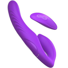 FANTASY FOR HER - VIBRADOR DE DOBLE PENETRACIÓN CON CONTROL REMOTO 9 NIVELES MORADO