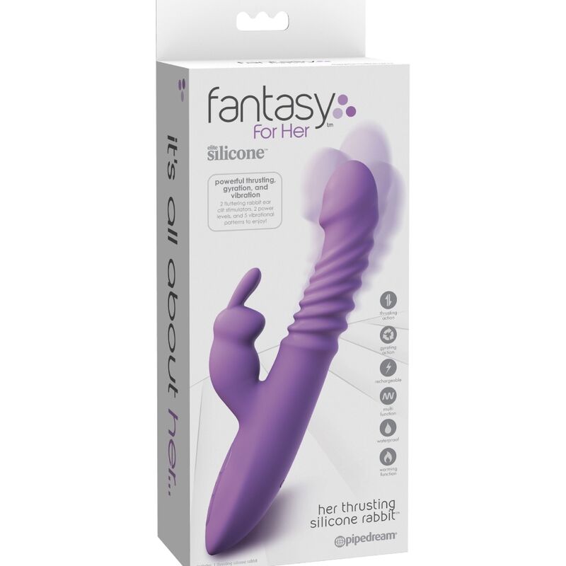 FANTASY FOR HER - RABBIT CLITORIS STIMULATOR WITH HEAT FUNCTION OSCILLATION AND VIBRATION PURPLE