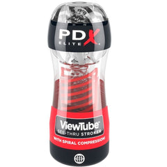 PDX ELITE - STROKER VIEWTUBE 2 COMPRESIÓN ESPIRAL TRANSPARENTE