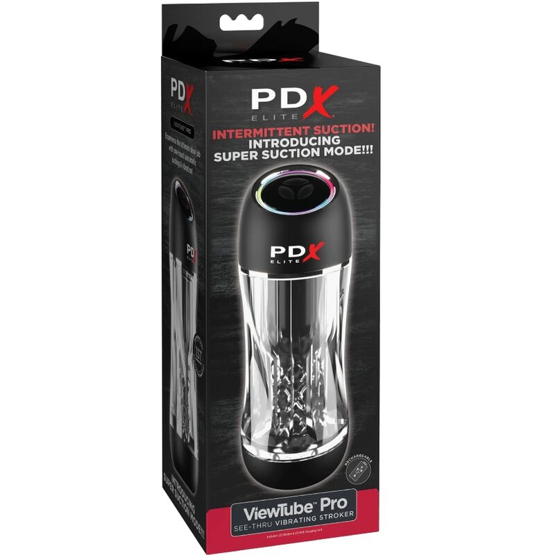 PDX ELITE - VIBRATEUR STROKER VIEWTUBE PRO TRANSPARENT