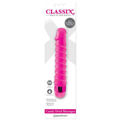 CLASSIX - MASAJEADOR VIBRANTE CANDY TWIRL 16,5 CM ROSA