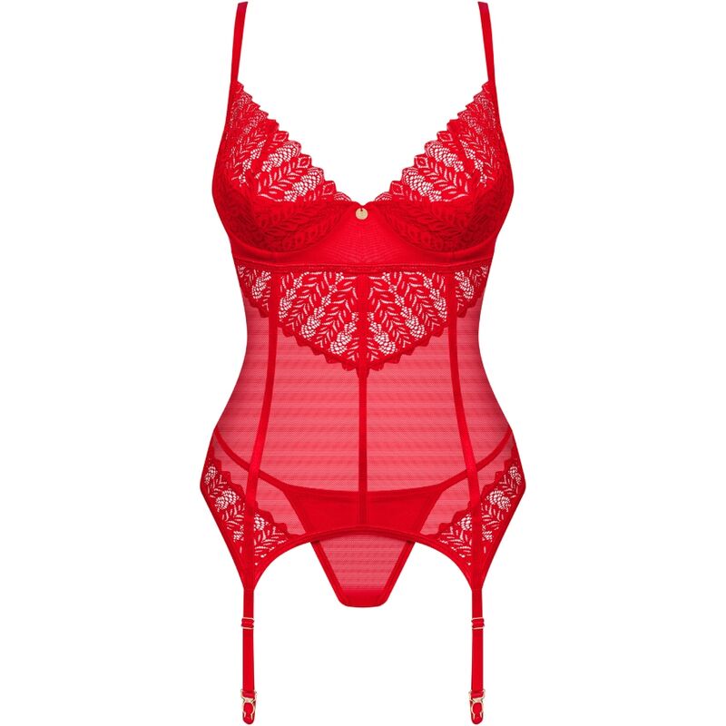 OBSESSIVE - CORSET & STRING INGRIDIA ROUGE XS/S