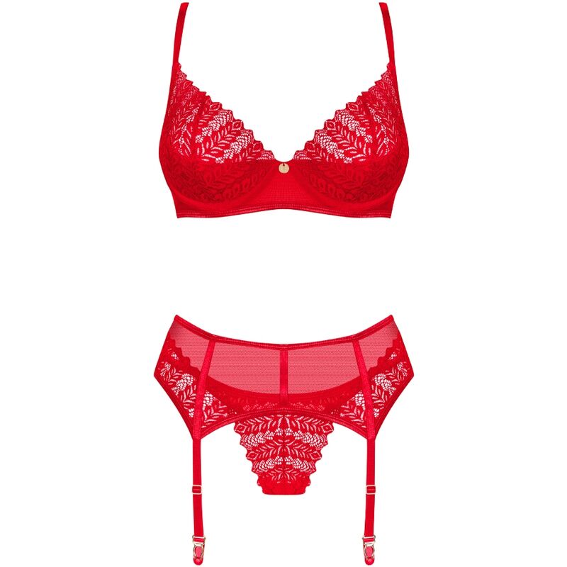 OBSESSIVE - CONJUNTO DE TRES PIEZAS INGRIDIA ROJO XS/S