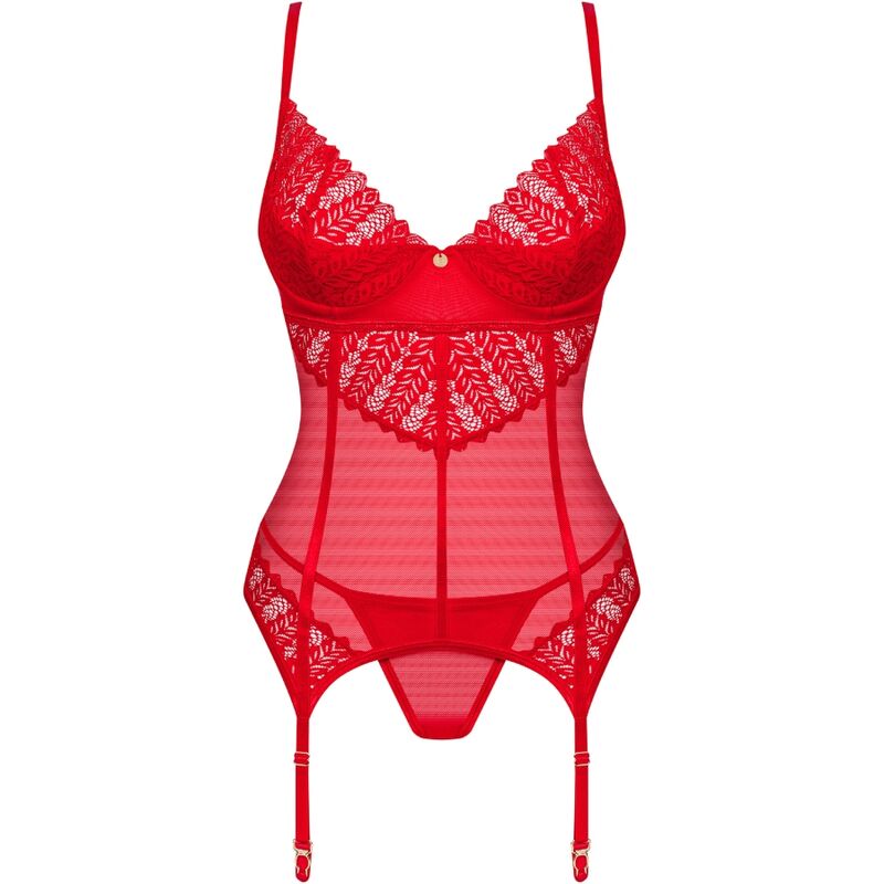 OBSESSIVE - CORSET & STRING INGRIDIA ROUGE XS/S