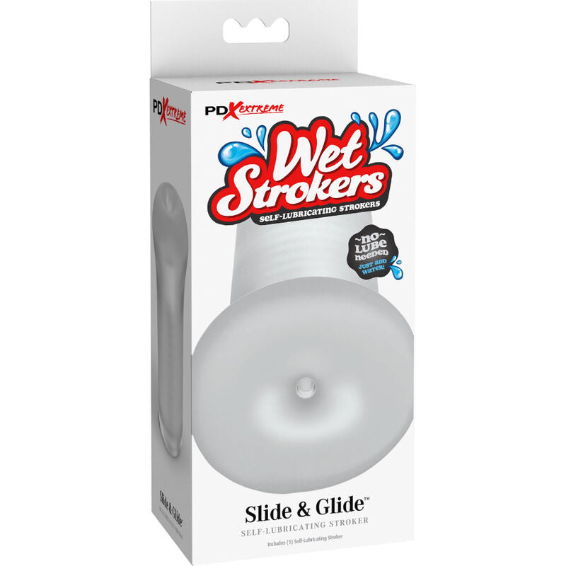 FETISH FANTASY EXTREME - SLIDE &amp; GLIDE TRANSPARENT SILICONE MALE MASTURBATOR