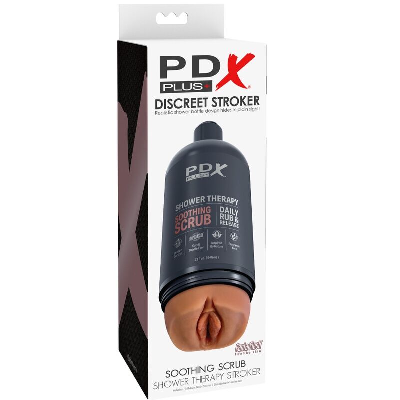 PDX PLUS - STROKER MASTURBADOR DISCRETO BOTELLA DISEÑO SCRUB CHAMPÚ CALMANTE CANDY