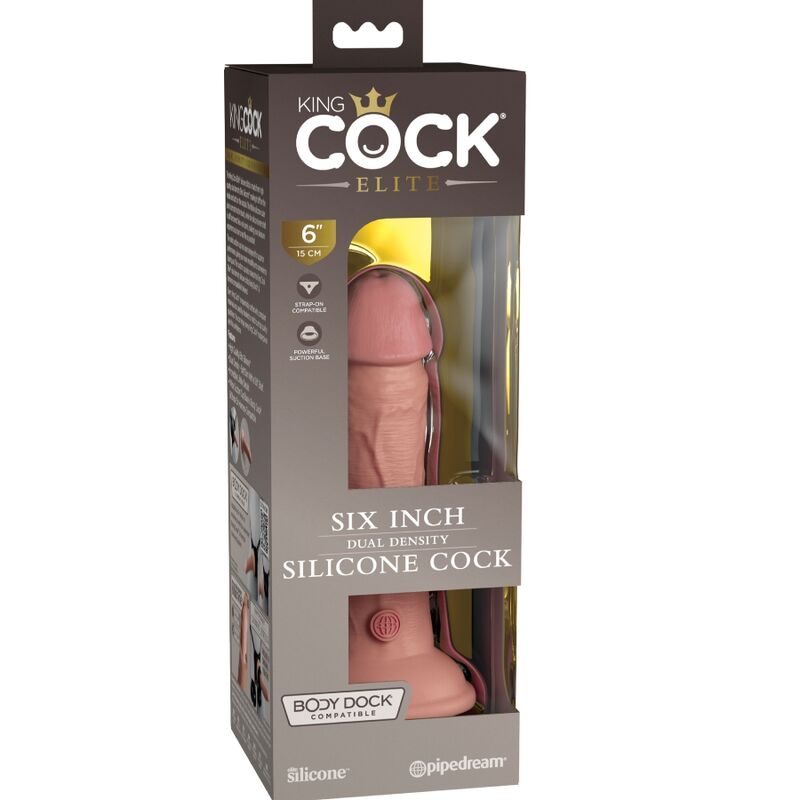 KING COCK - DILDO ELITE REALISTA DE SILICONA 15,2 CM