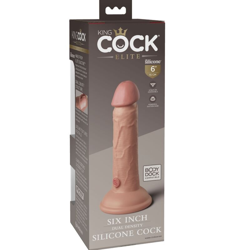 KING COCK - DILDO ELITE REALISTA DE SILICONA 15,2 CM