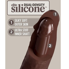 KING COCK - DILDO ELITE REALISTICO DE SILICONA 17,8 CM MARRÓN