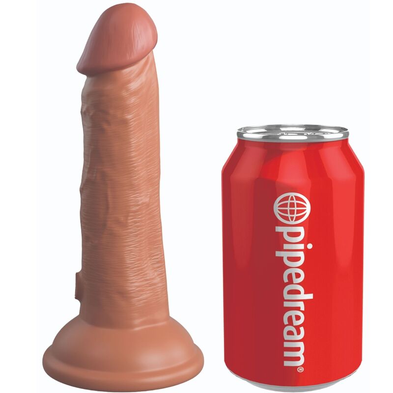 KING COCK - ELITE REALISTIC VIBRATING &amp; SILICONE DILDO 15.2 CM CARAMEL