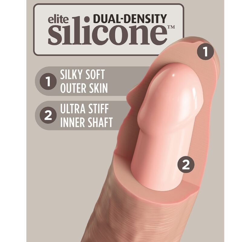 KING COCK - ELITE REALISTIC VIBRATING &amp; SILICONE DILDO 15.2 CM