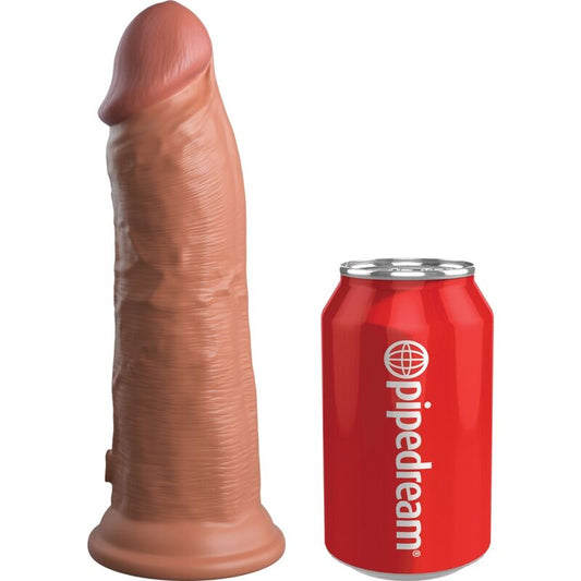 KING COCK - ELITE REALISTIC VIBRATING &amp; SILICONE DILDO 20.3 CM CARAMEL