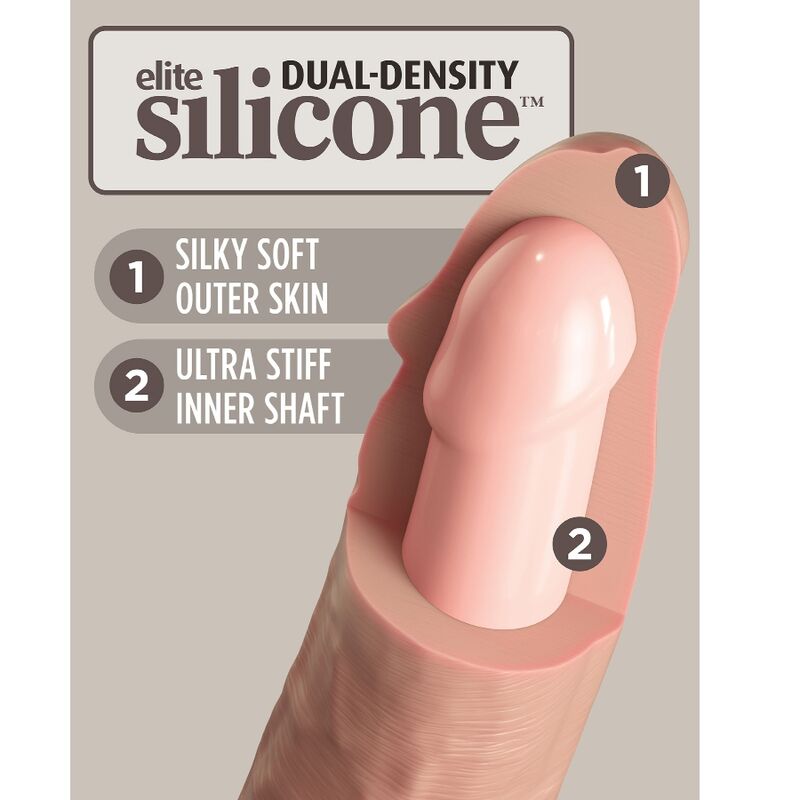 KING COCK - ELITE VIBRATOR REALISTIC DILDO &amp; REMOTE CONTROL SILICONE 23 CM