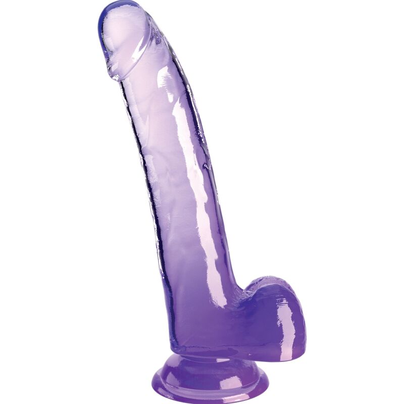 KING COCK - DILDO CLARO CON TESTICULOS 20,3 CM MORADO