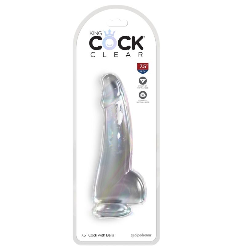 KING COCK - DILDO CLARO CON TESTICULOS 15,2 CM TRANSPARENTE