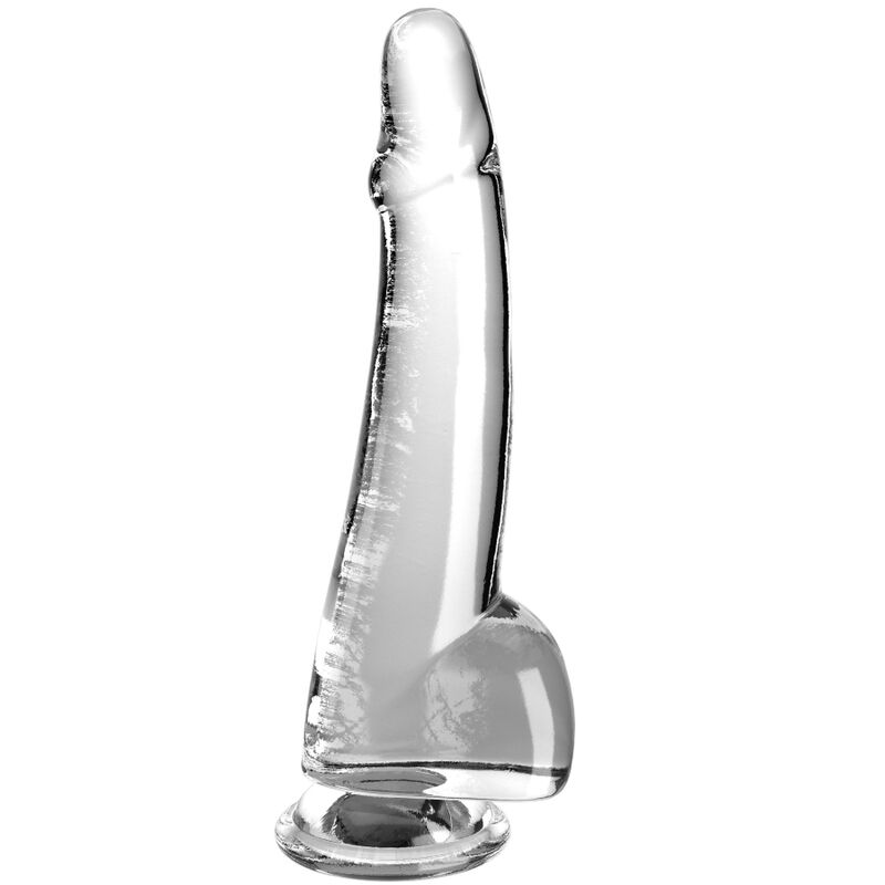 KING COCK - CLEAR DILDO TESTICLES 19 CM TRANSPARENT