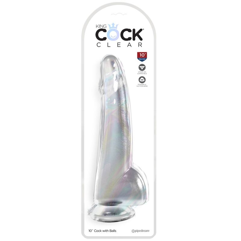 KING COCK - CLEAR DILDO TESTICLES 19 CM TRANSPARENT