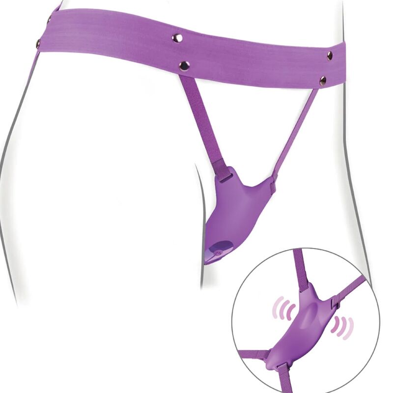 FANTASY FOR HER - VIBRATING BUTTERFLY HARNESS, RECHARGEABLE &amp; REMOTE CONTROL PURPLE