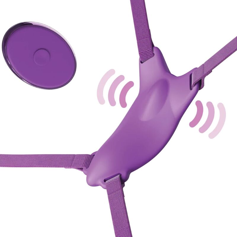 FANTASY FOR HER - VIBRATING BUTTERFLY HARNESS, RECHARGEABLE &amp; REMOTE CONTROL PURPLE