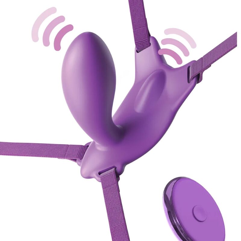 FANTASY FOR HER - BUTTERFLY G-SPOT HARNESS WITH VIBRATOR, RECHARGEABLE AND REMOTE CONTROL PURPLE