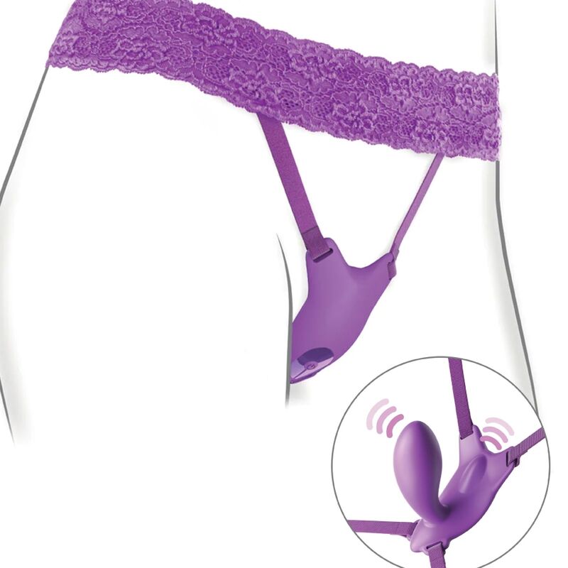 FANTASY FOR HER - BUTTERFLY G-SPOT HARNESS WITH VIBRATOR, RECHARGEABLE AND REMOTE CONTROL PURPLE