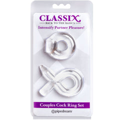 CLASSIX - SET PARA PAREJAS 2 ANILLOS PARA EL PENE TRANSPARENTES