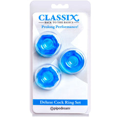 CLASSIX - SET DE 3 ANILLOS PARA EL PENE AZULES