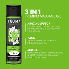 BRUMA - PREMIUM MASSAGE OIL HEAT EFFECT WATERMELON FLAVOR 3 IN 1 - 100 ML