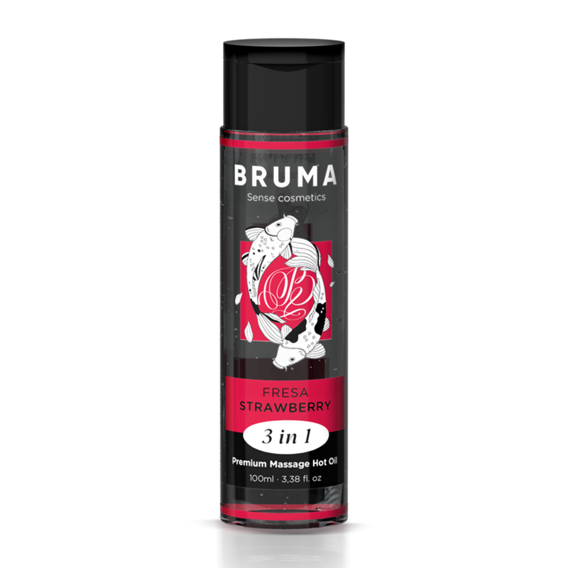 BRUMA - HUILE DE MASSAGE PREMIUM EFFET CHALEUR SAVEUR FRAISE 3 EN 1 - 100 ML