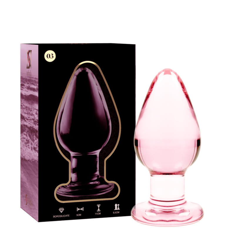 SERIE NEBULA DE IBIZA - PLUG ANAL MODELO 3 CRISTAL BOROSILICATO TRANSPARENTE 11 CM -O- 5 CM