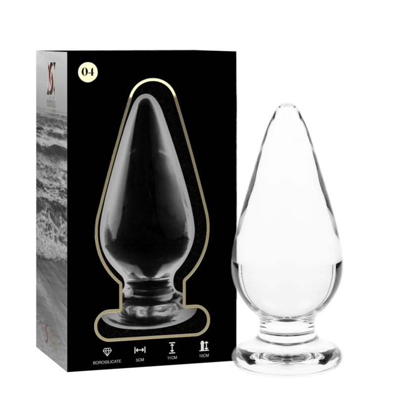 SERIE NEBULA DE IBIZA - PLUG ANAL MODELO 4 CRISTAL BOROSILICATO TRANSPARENTE 11 CM -O- 5 CM