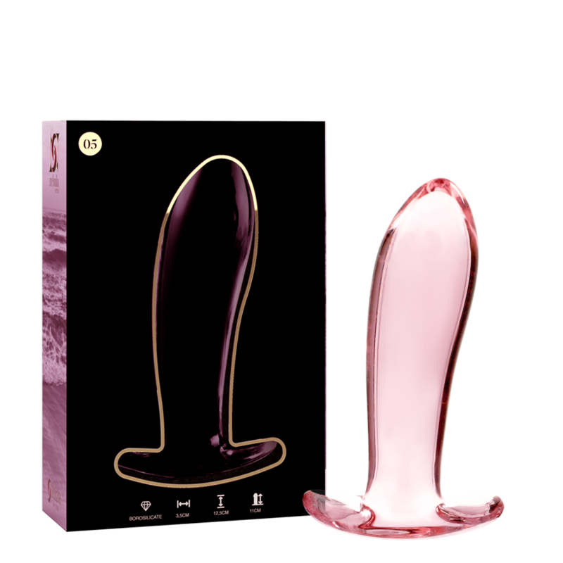 SERIE NEBULA DE IBIZA - PLUG ANAL MODELO 5 CRISTAL BOROSILICATO TRANSPARENTE 12,5 CM -O- 3,5 CM