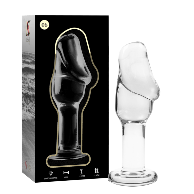 SERIE NEBULA DE IBIZA - PLUG ANAL MODELO 6 CRISTAL BOROSILICATO TRANSPARENTE 12,5 CM -O- 4 CM