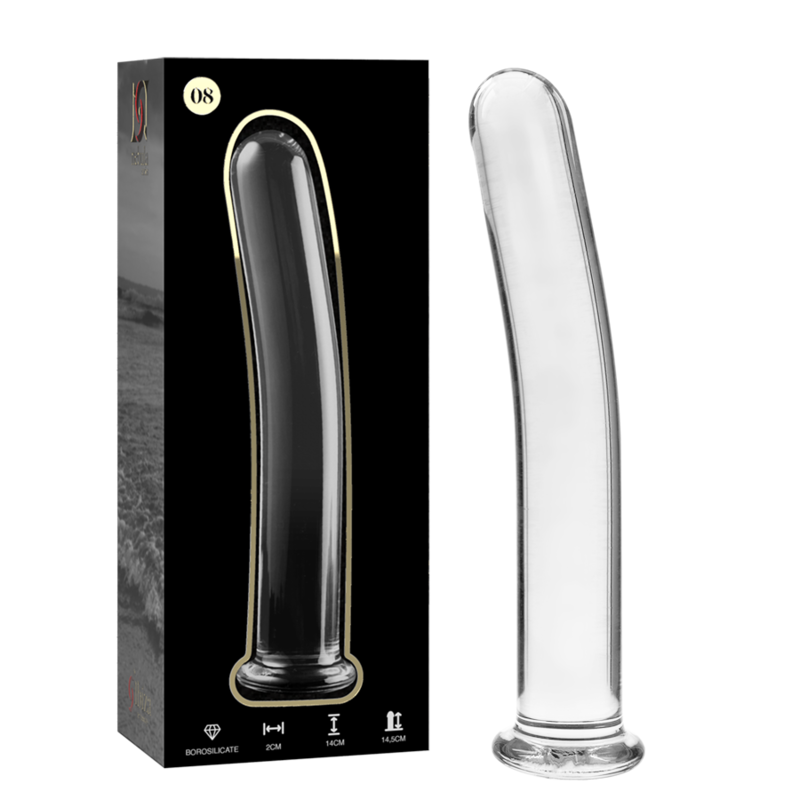 NEBULA SERIES BY IBIZA - MODEL 8 CLEAR BOROSILICATE GLASS DILDO 14.5 CM -O- 2 CM