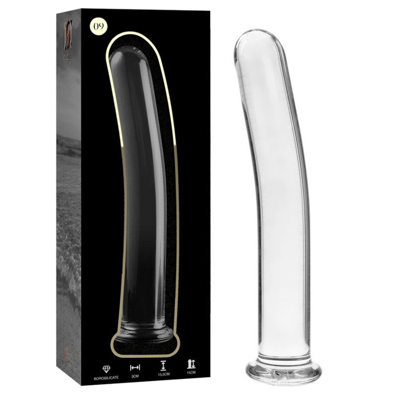 NEBULA SERIES BY IBIZA - MODEL 9 CLEAR BOROSILICATE GLASS DILDO 15.5 CM -O- 2.5 CM