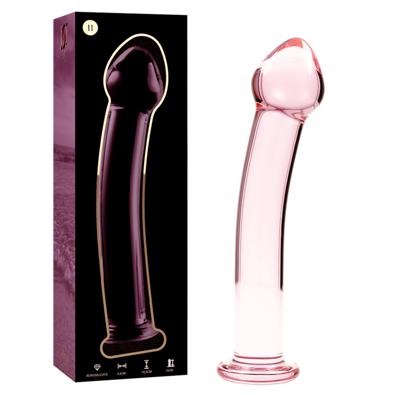 NEBULA SERIES BY IBIZA - MODELO 11 DILDO DE CRISTAL BOROSILICATO TRANSPARENTE 16 CM -O- 3 CM