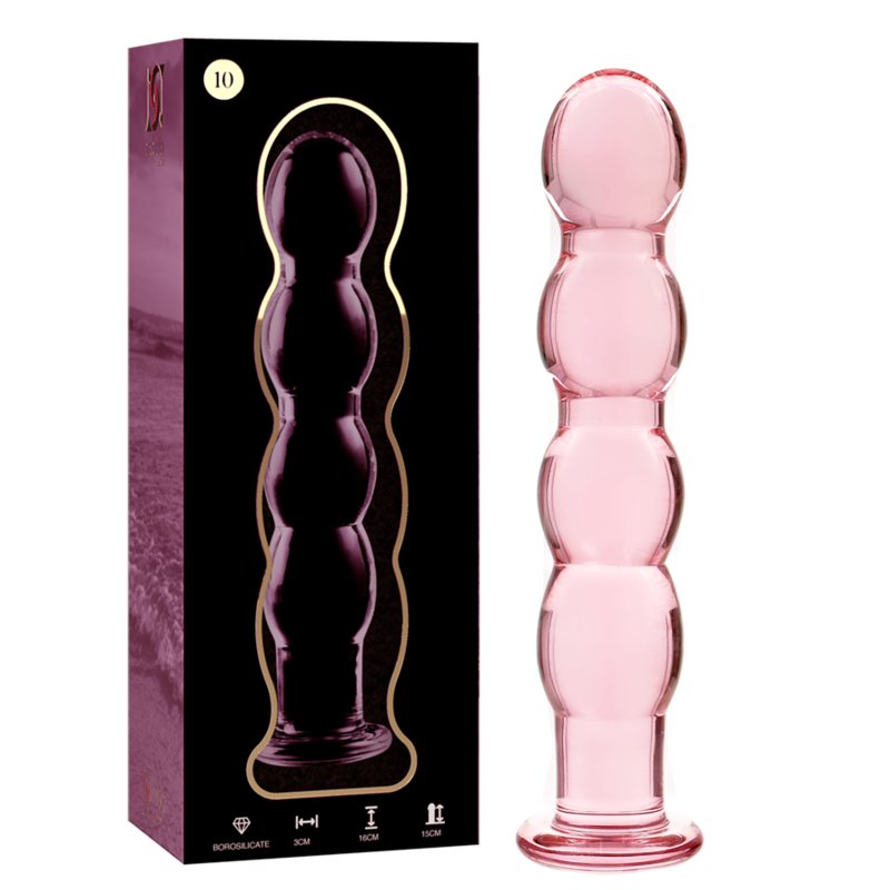 NEBULA SERIES BY IBIZA - MODEL 10 CLEAR BOROSILICATE GLASS DILDO 16.5 CM -O- 3.5 CM